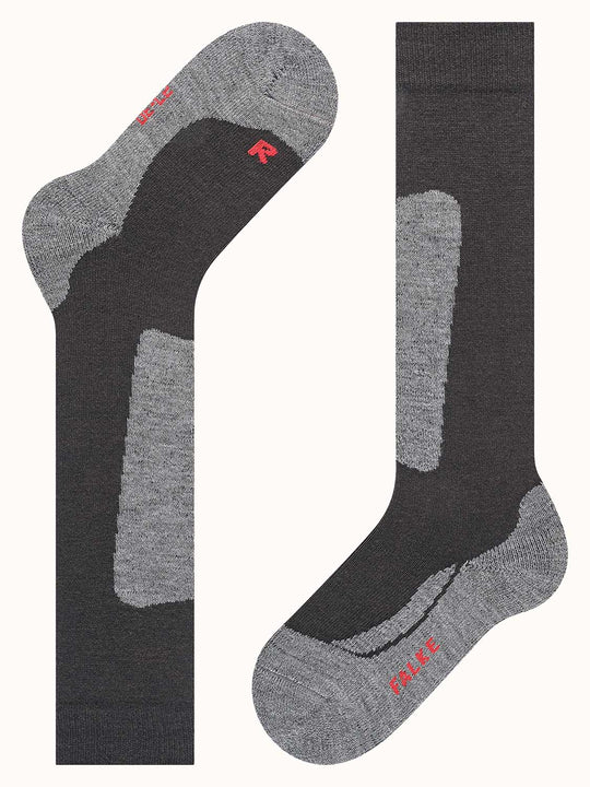 Merino kids ski socks falke flat #colour_black