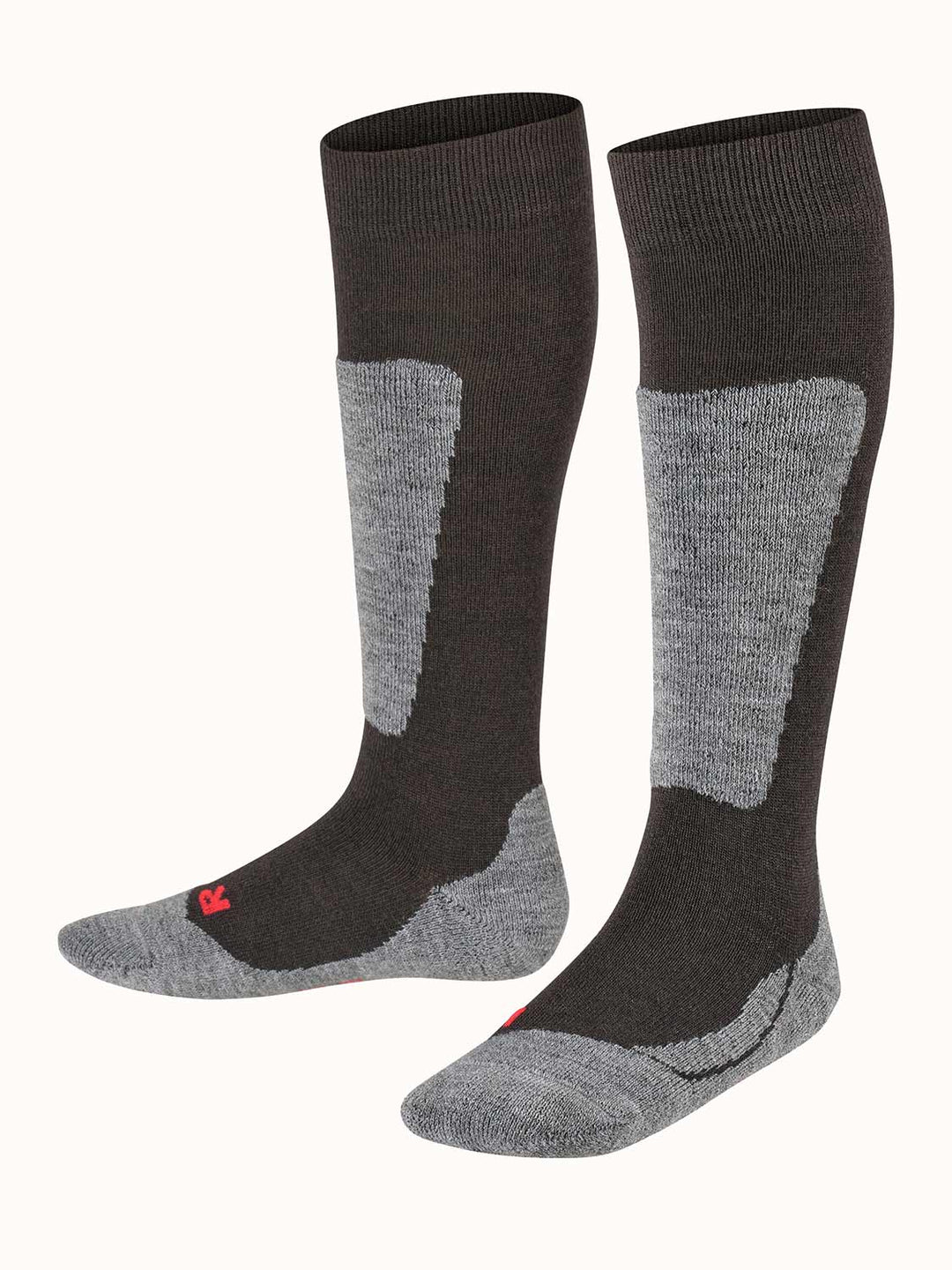 Merino kids ski socks falke  side #colour_black