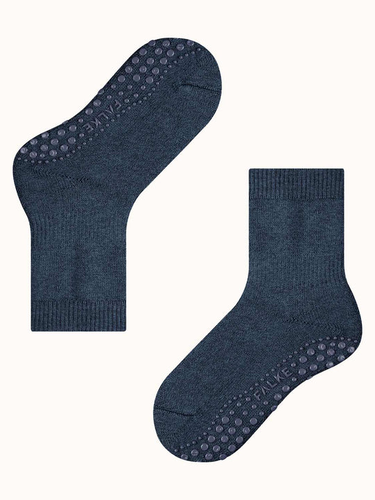 Falke Catspads Slipper socks blue side #colour_dark-denim