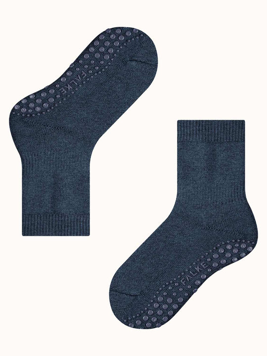 Falke Catspads Slipper socks blue side #colour_dark-denim