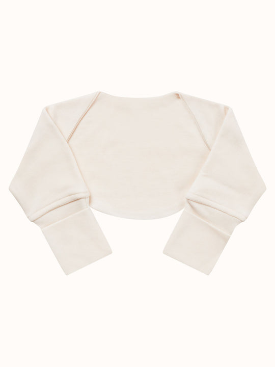 Merino baby sleeping bag arms white  #colour_pure-ivory