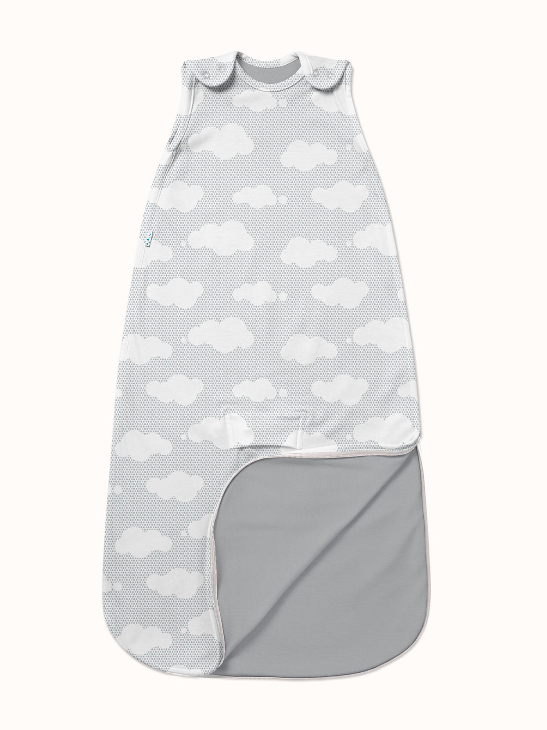 Merino baby sleeping bag grey cloud #colour_silver-linings