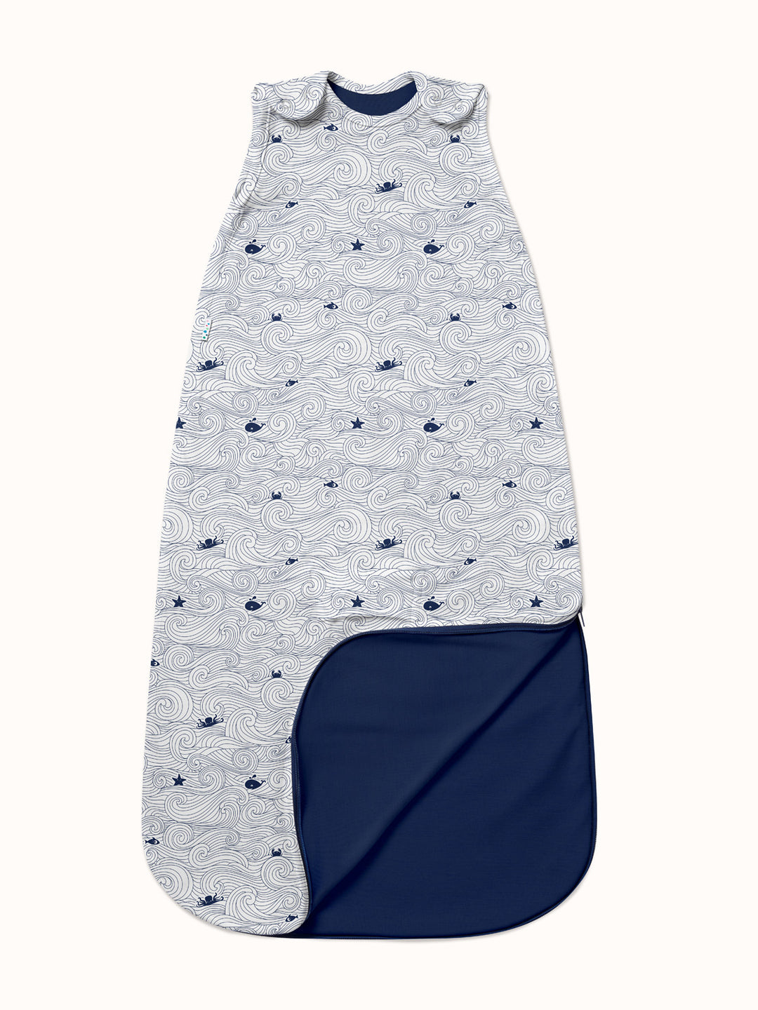 Merino baby sleeping bag ocean   #colour_drifting-off