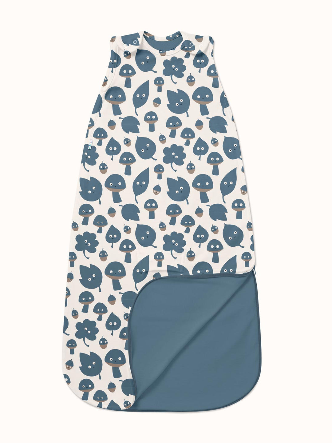 Merino baby sleeping bag mushroom toadstool woodland print still #colour_woodfolk