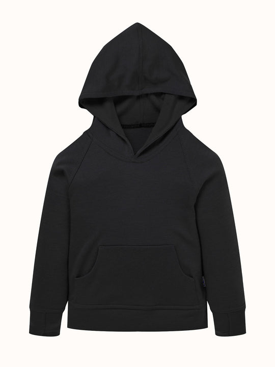 Merino kids hoodie black #colour_ink