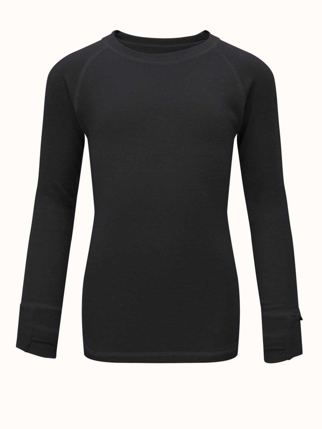 Merino kids thermal baselayer top black #colour_ink