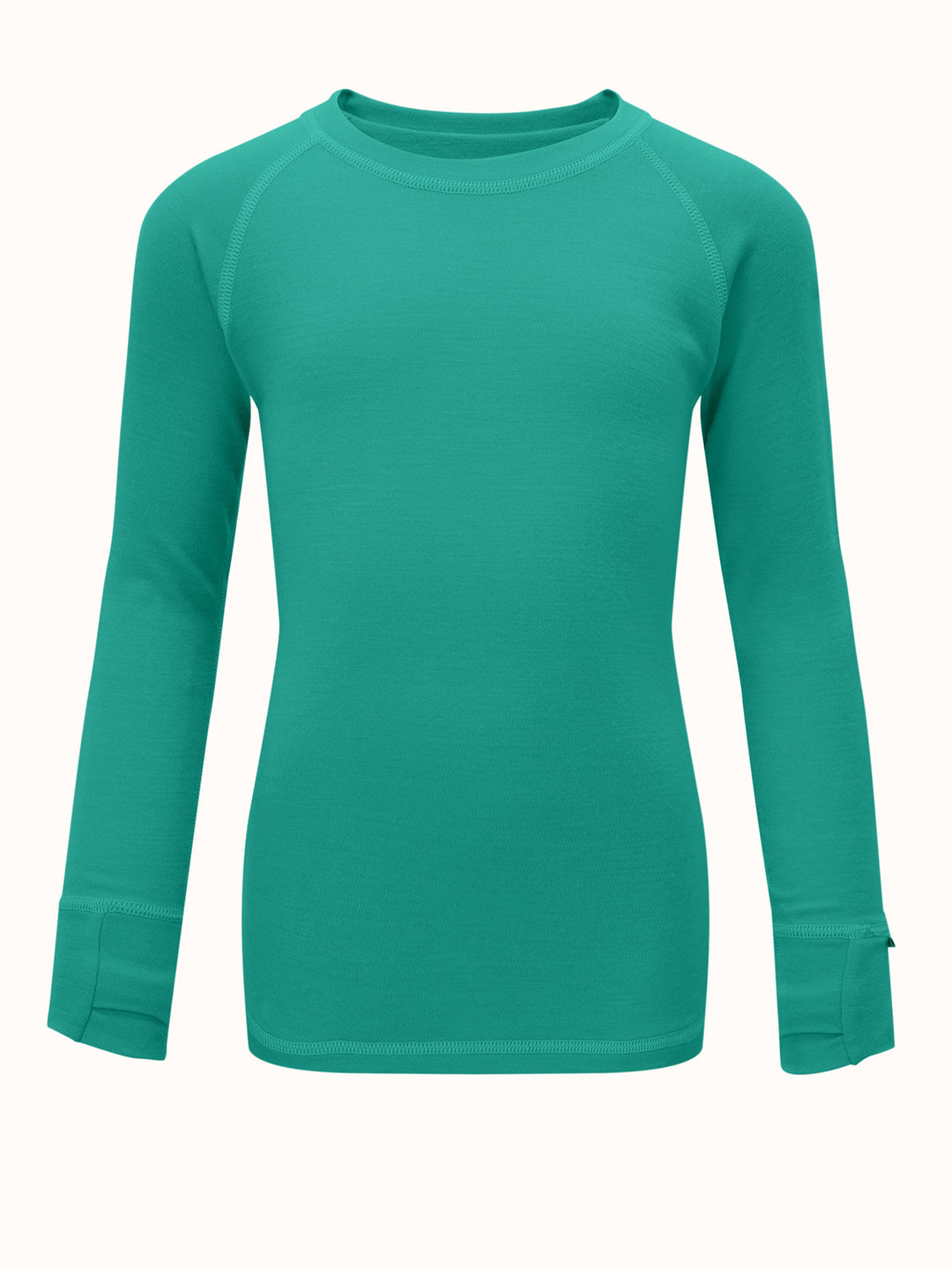 Merino kids thermal baselayer top green #colour_wild-green