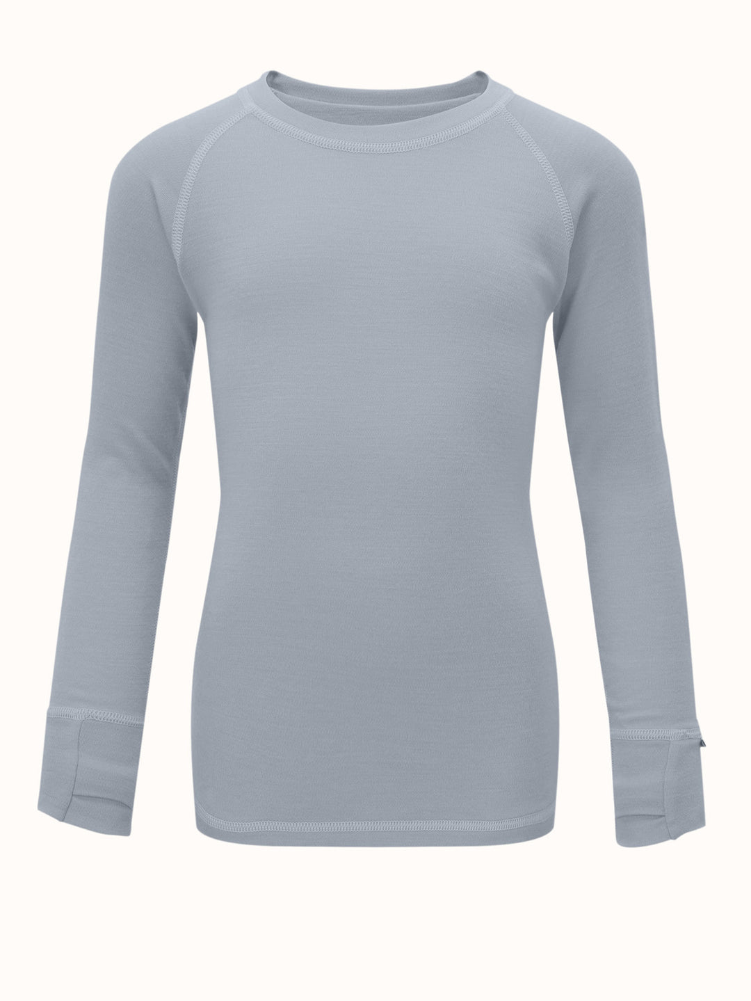 Merino kids thermal baselayer top grey #colour_cloud-grey