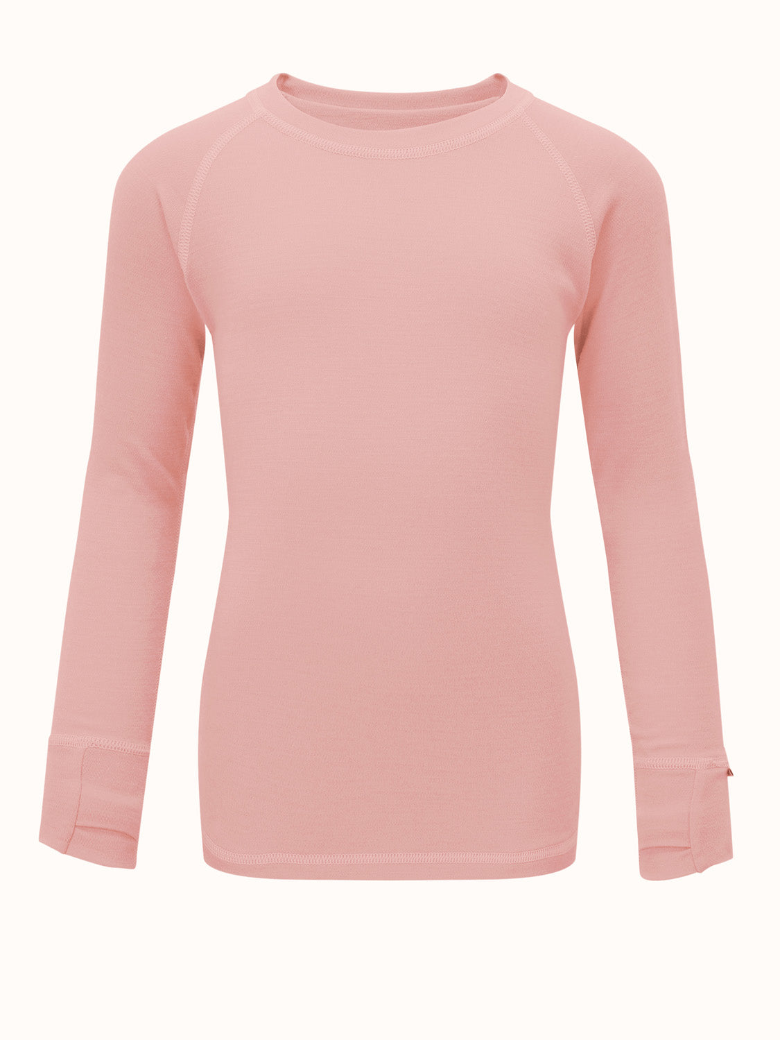 Merino kids thermal baselayer top pink #colour_vintage-rose