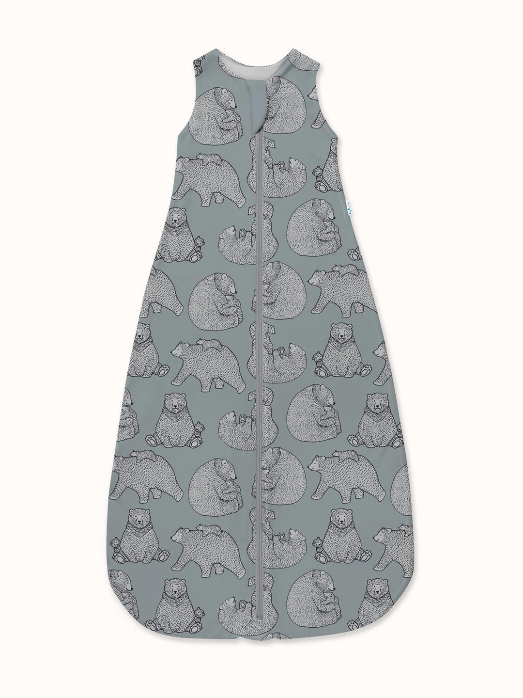 Merino toddler sleeping bag Superlove Merino grey bears #colour_bearhugs-cloud