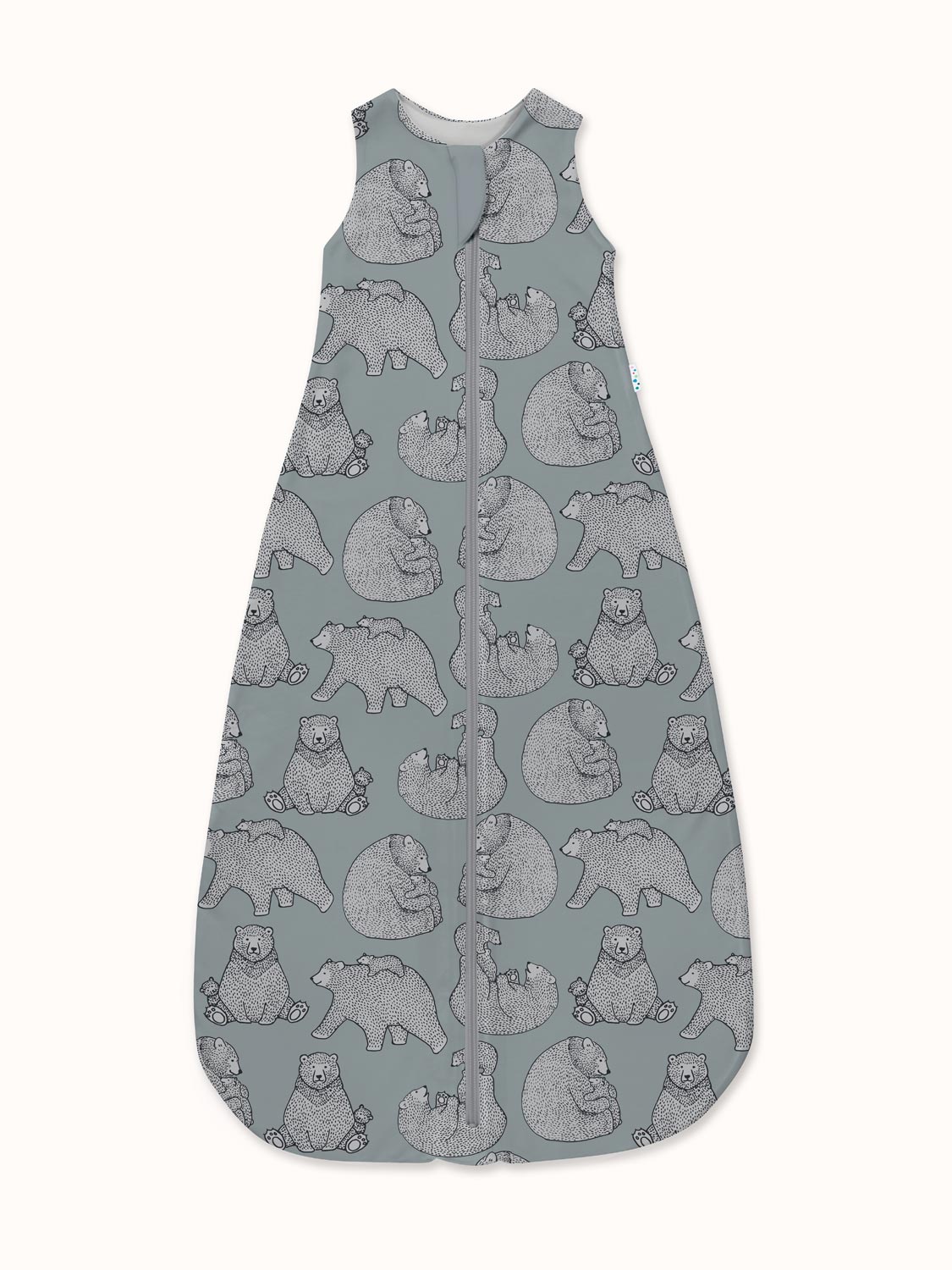 Merino toddler sleeping bag Superlove Merino grey bears #colour_bearhugs-cloud