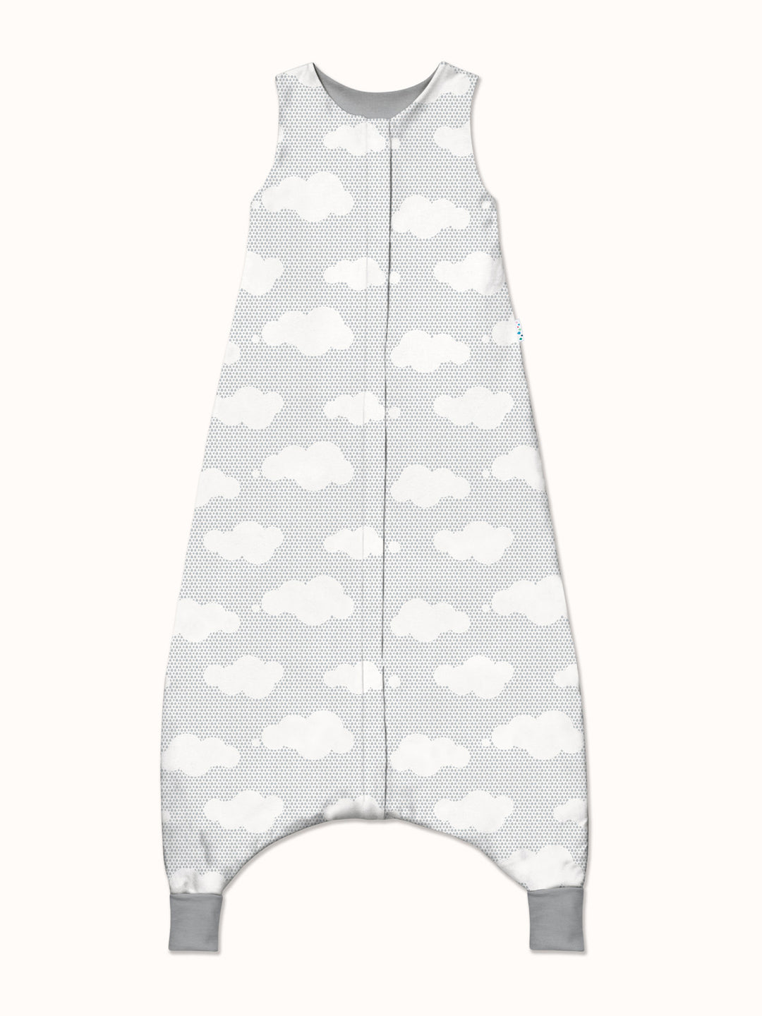 Merino toddler sleeping bag with feet grey cloud  #colour_silver-linings