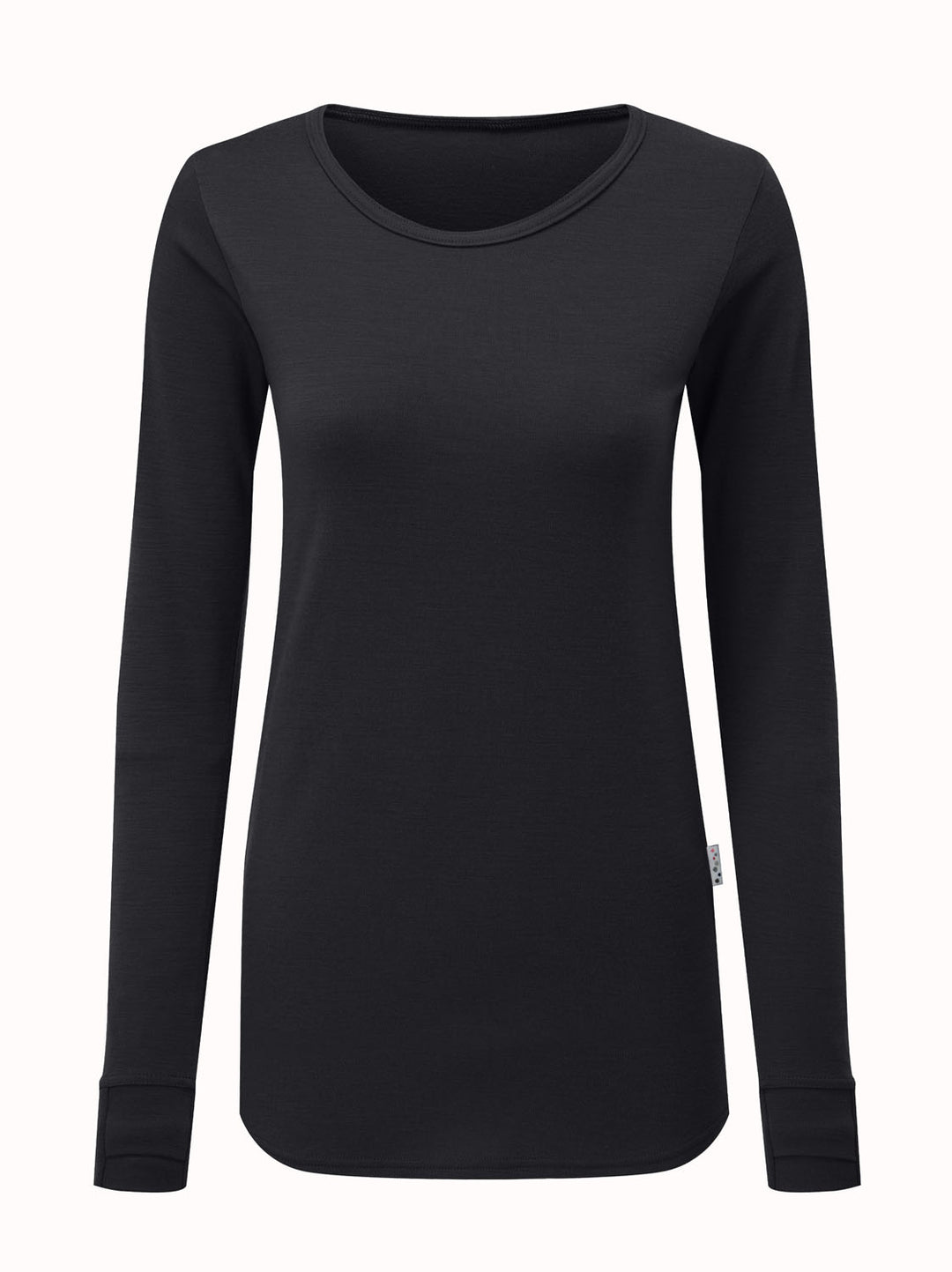 Merino womens baselayer thermal top black #colour_ink