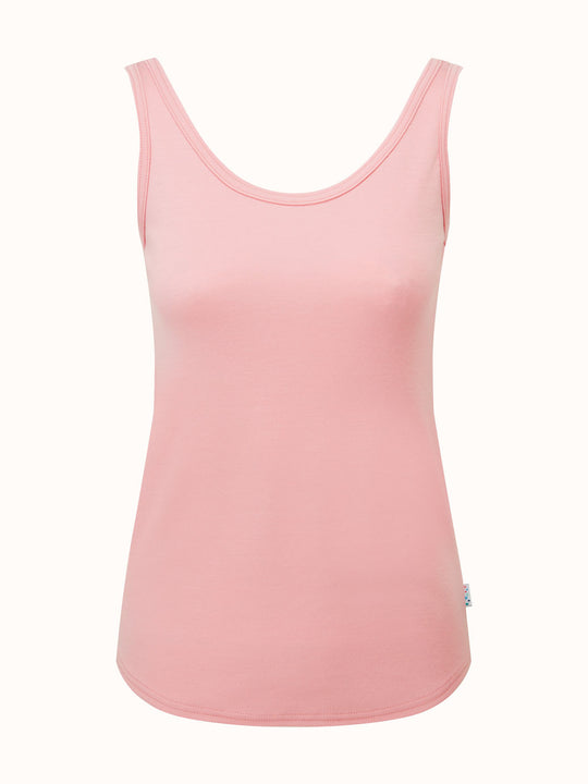 Merino womens baselayer thermal vest pink #colour_vintage-rose