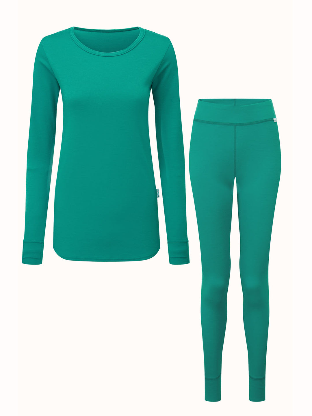 womens merino thermal base layer superlove merino green set #colour_wild-green