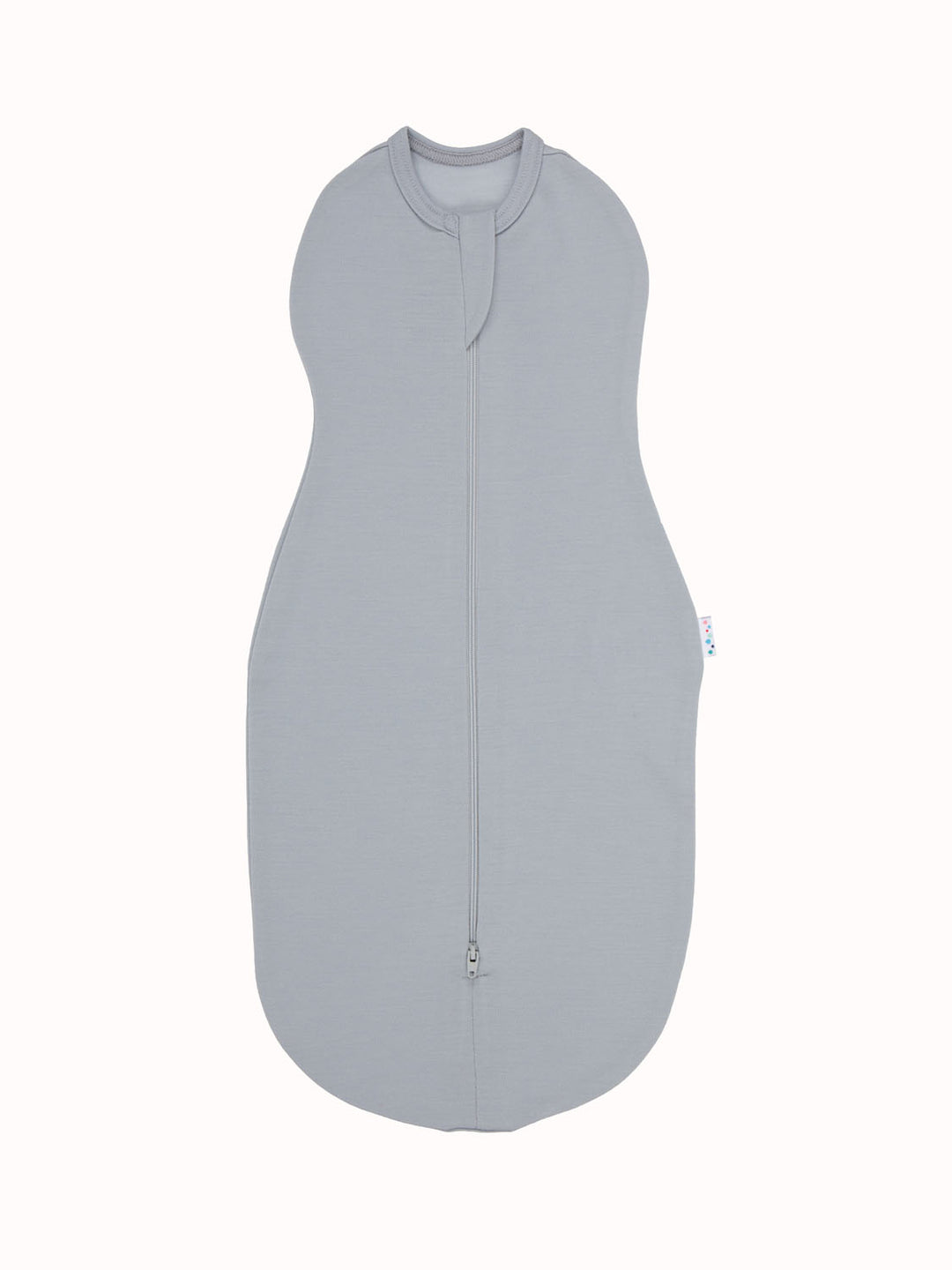 Merino zip swaddle grey front #colour_cloud-grey