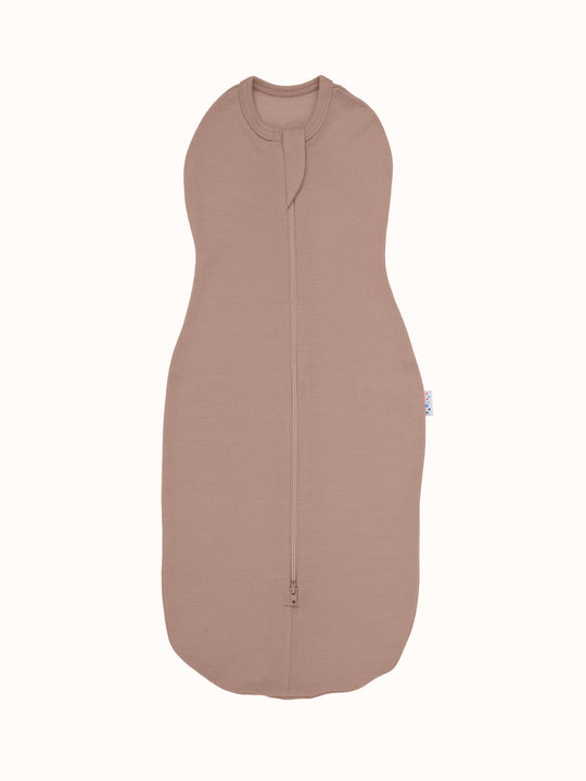 Merino zip swaddle beige neutral #colour_pebble