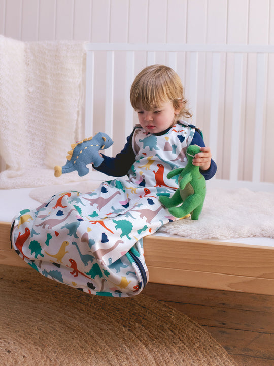 Merino baby sleeping bag dinosaur t-rex full length #colour_dinosaurs