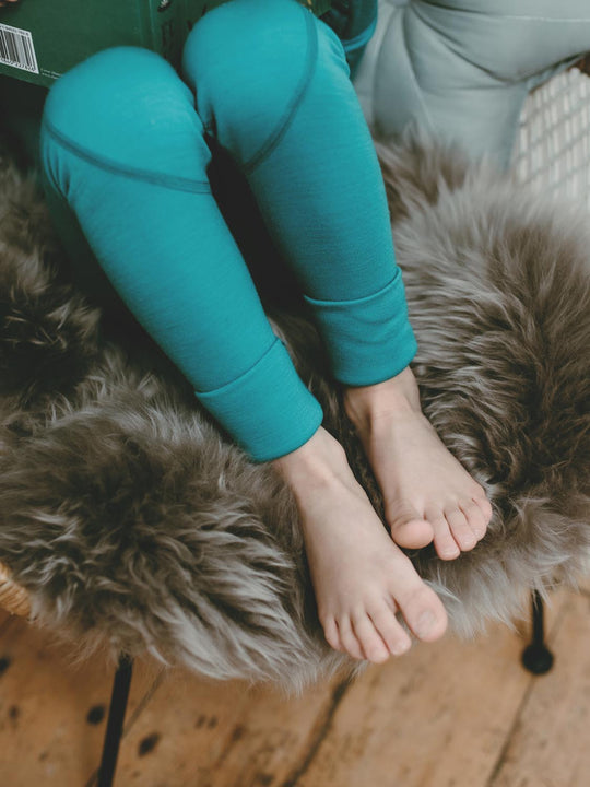 kids base layer set green legging detail #colour_wild-green