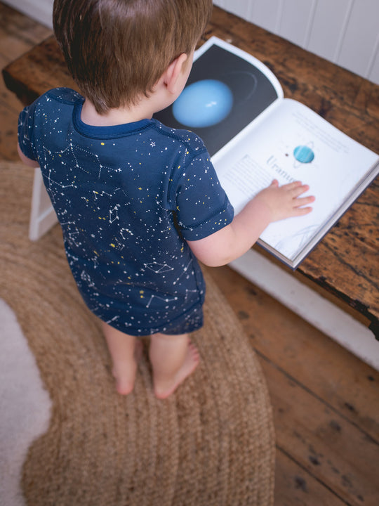 organic cotton kids shortie pyjama PJ summer above #colour_superstar
