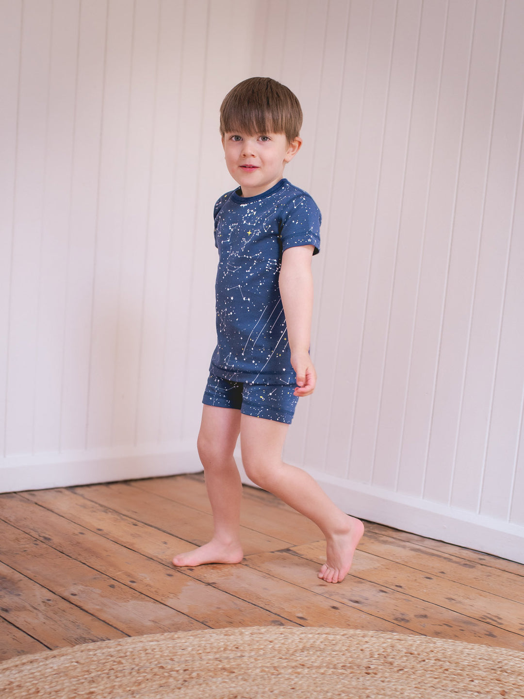 organic cotton kids shortie pyjama PJ side #colour_superstar