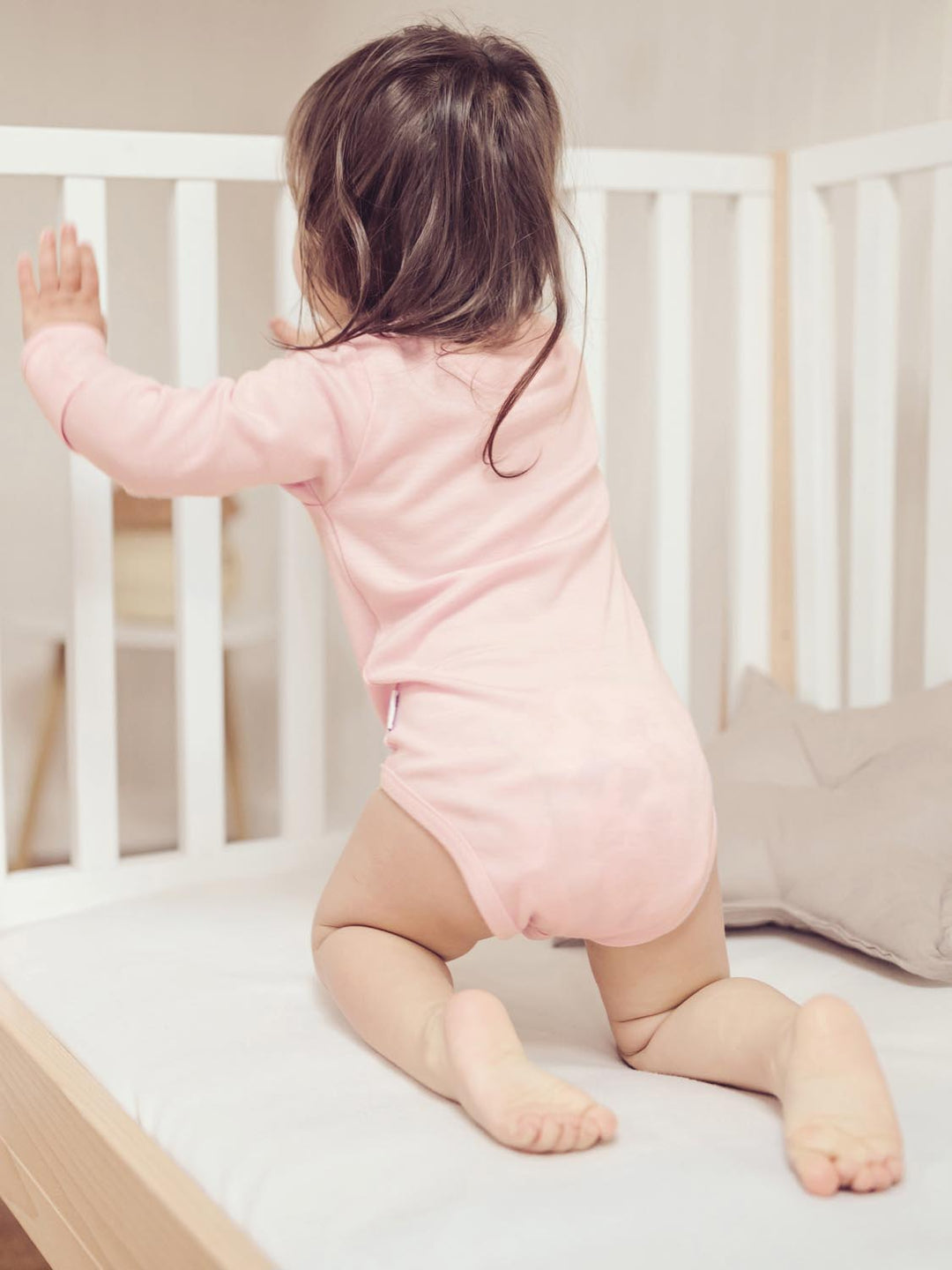 Baby Merino Bodysuit Superlove Merino Pink back #colour_vintage-rose