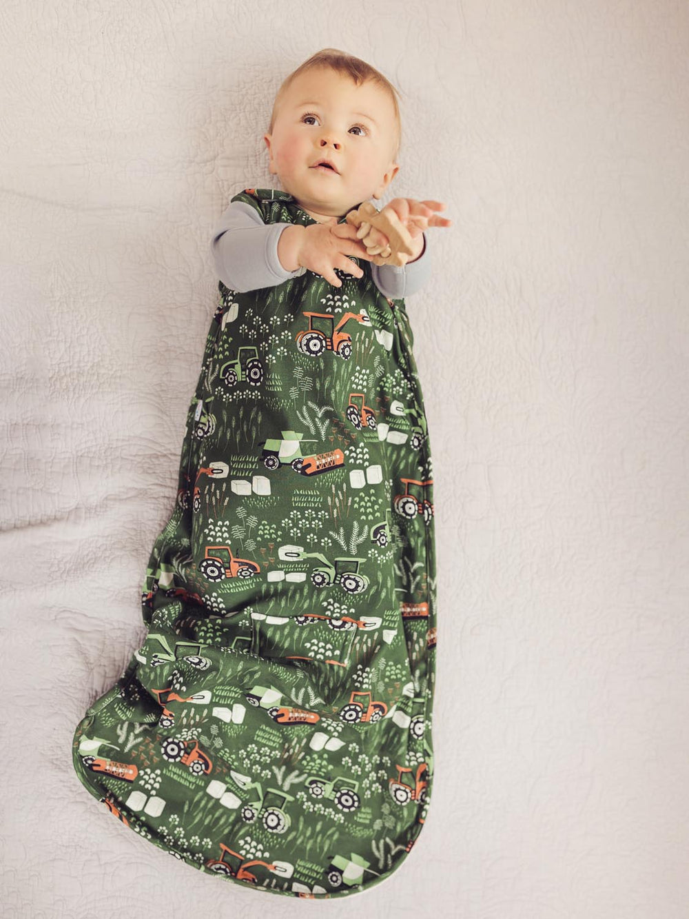 merino baby sleeping bag tractor front #colour_tractor
