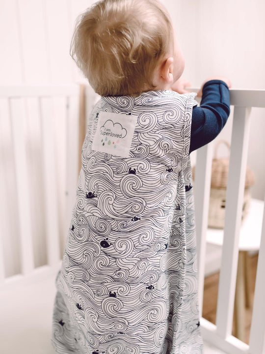 merino baby sleeping bag whales back #colour_drifting-off