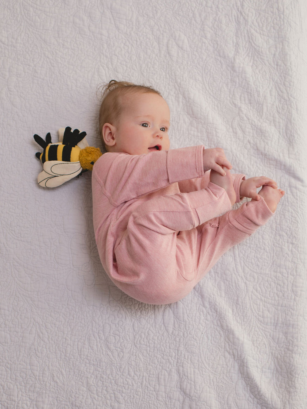 merino baby sleepsuit pink superlove side #colour_vintage-rose-melange