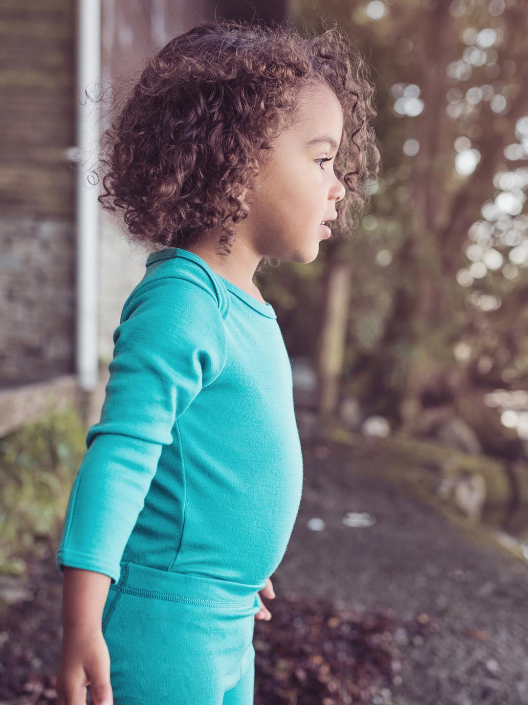 baby merino thermal base layer Superlove Merino green top side #colour_wild-green