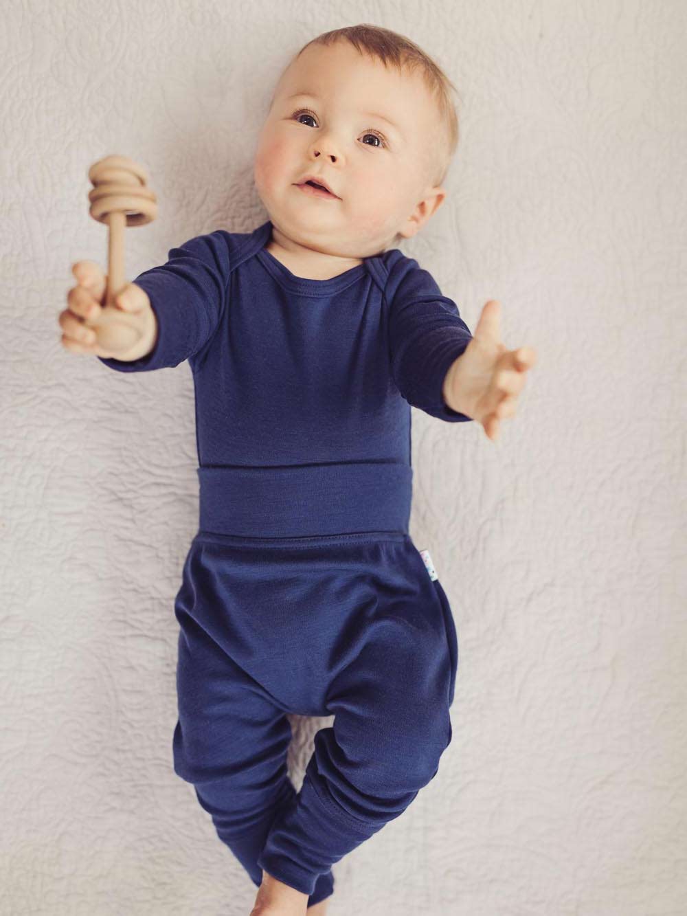 baby merino thermal base layer Superlove Merino navy front #colour_french-navy