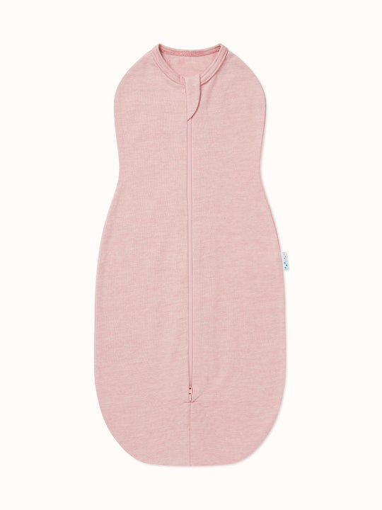 merino baby zip swaddle pink superlove #colour_vintage-rose-melange