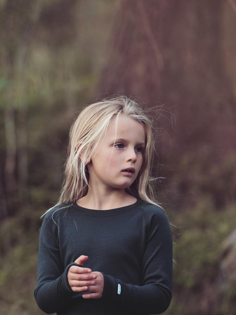 merino kids base layer thermal black detail #colour_ink