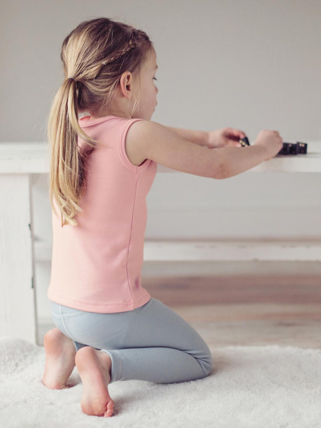 Kids Merino Vest Top Superlove Merino pink side #colour_vintage-rose