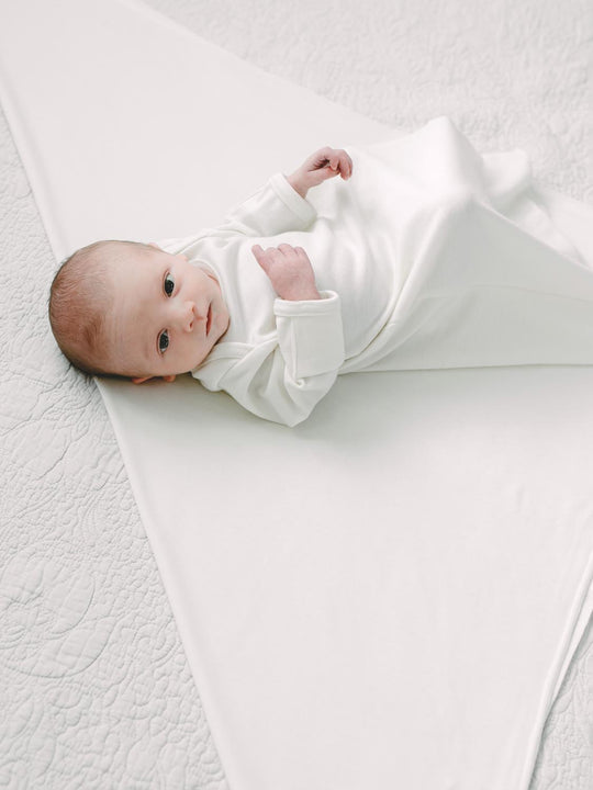 merino newborn baby swaddle ivory wrap #colour_pure-ivory