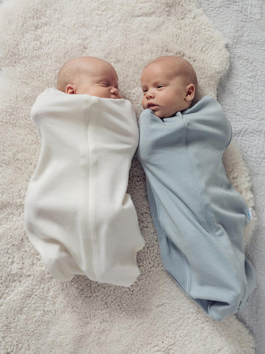 newborn baby merino zip swaddle grey ivory #colour_cloud-grey