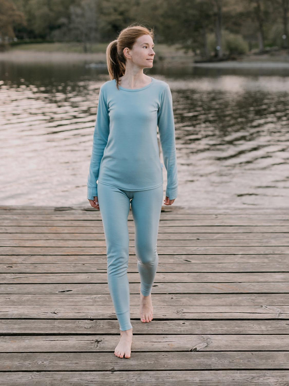 womens merino thermal base layer superlove merino  grey front #colour_cloud-grey