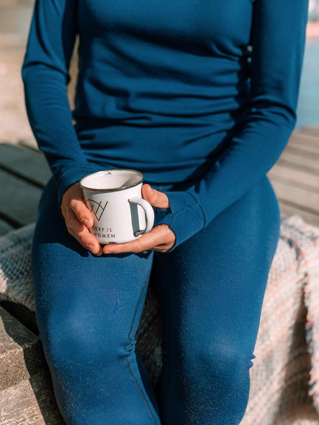 womens merino base layer thermal navy detail #colour_french-navy