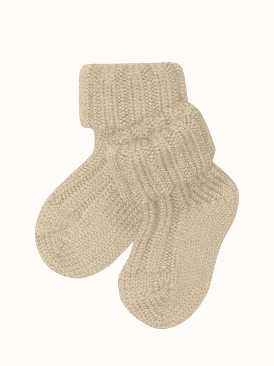 Baby Merino wool sock booties side by falke #colour_sand-melange