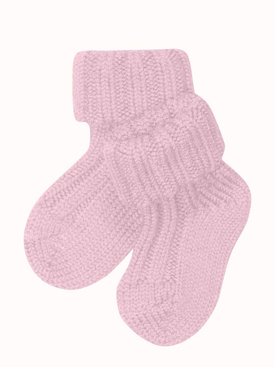 Baby Merino wool sock booties by falke in pink #colour_blossom