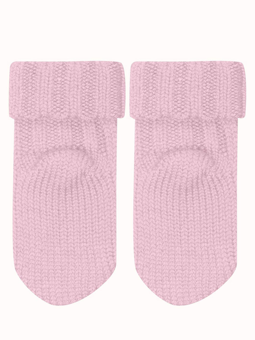 Baby Merino wool sock booties by falke in pink rear view#colour_blossom