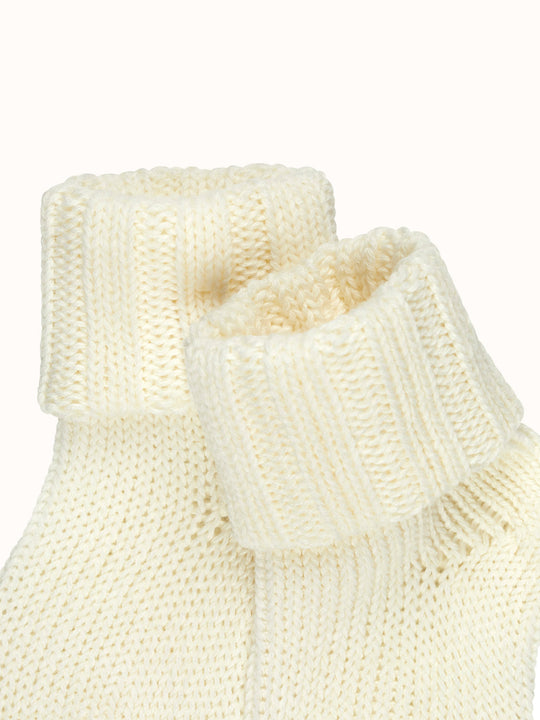 Baby Merino wool sock booties top by falke #colour_off-white