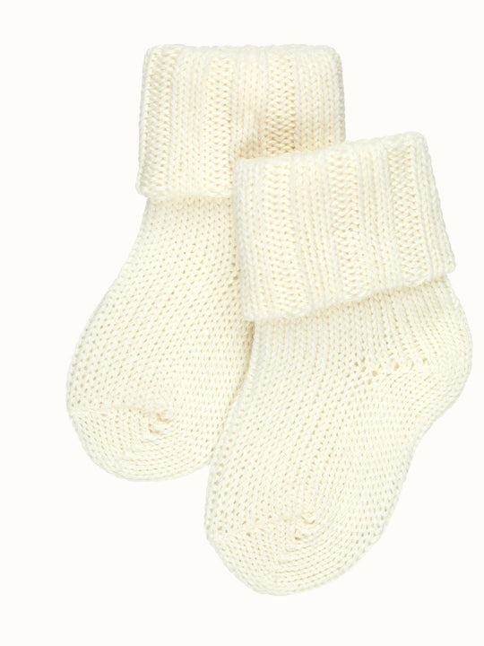 Baby Merino wool sock booties side by falke #colour_off-white