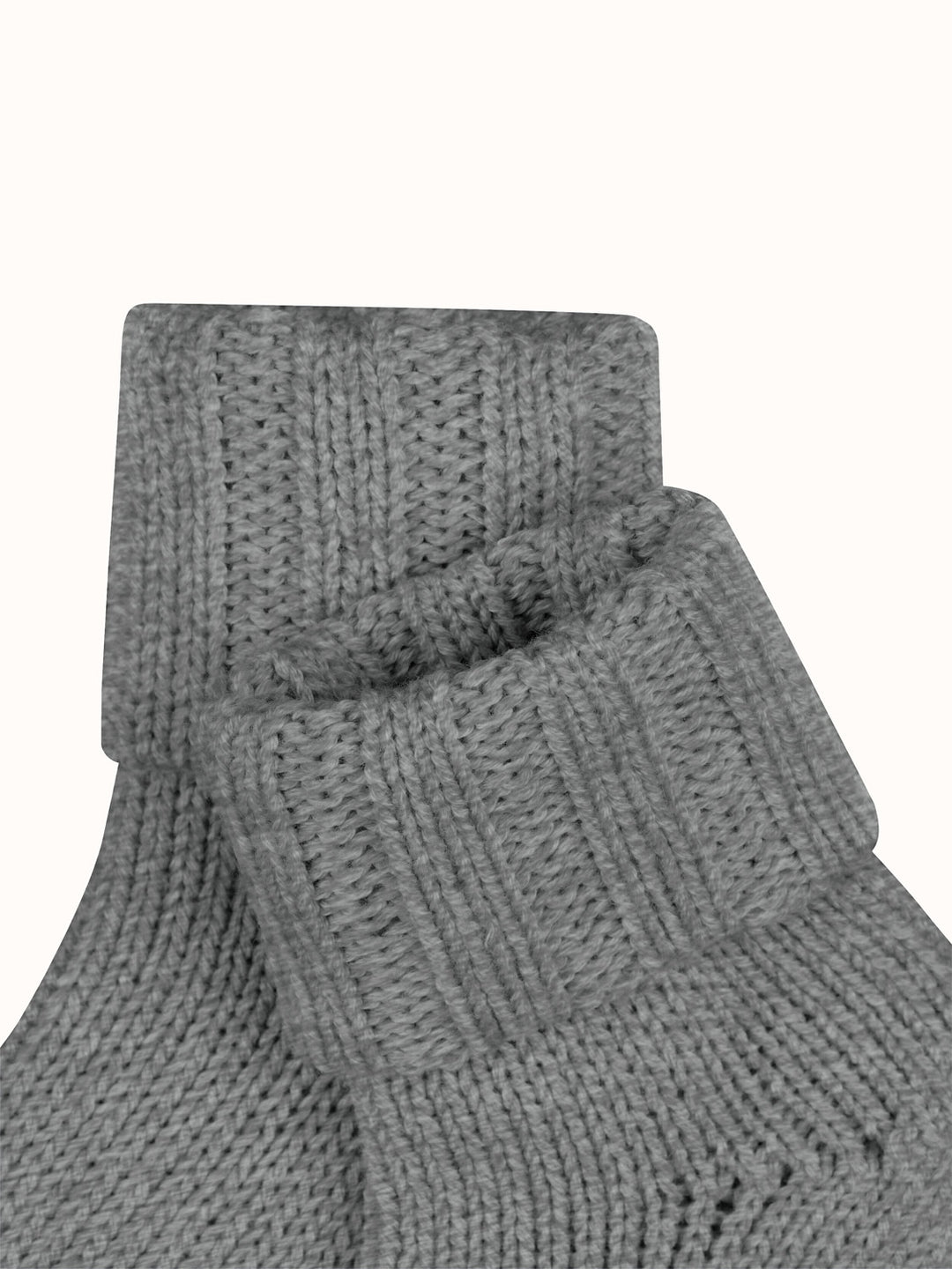 Baby Merino wool sock booties top by falke #colour_light-grey-melange