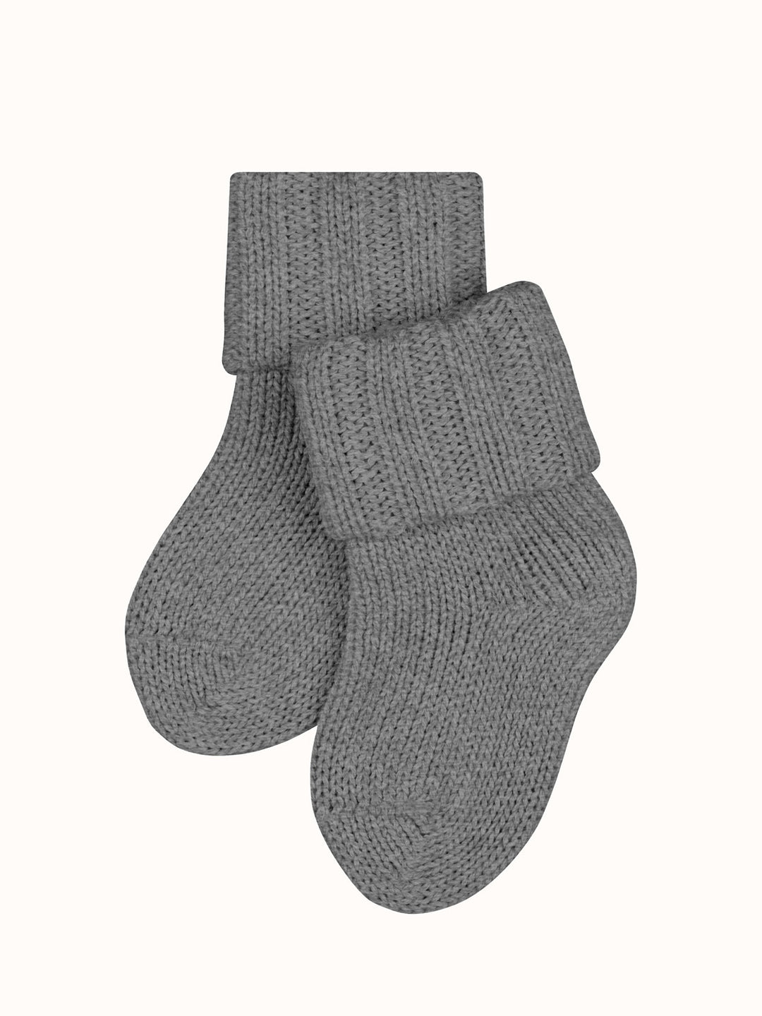 Baby Merino wool sock booties grey by falke #colour_light-grey-melange