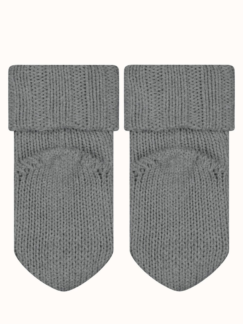 Baby Merino wool sock booties bottom by falke #colour_light-grey-melange