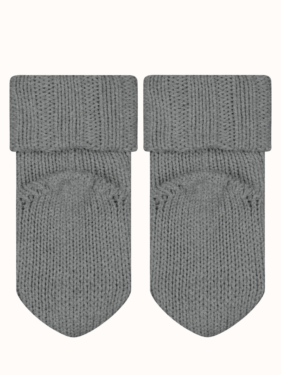 Baby Merino wool sock booties bottom by falke #colour_light-grey-melange