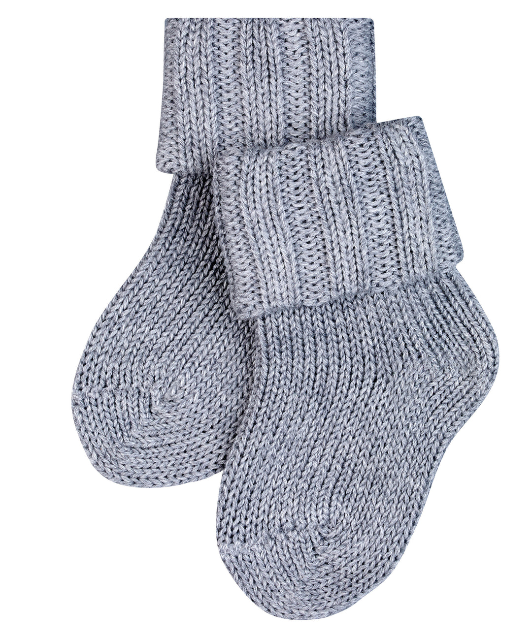 Baby Merino wool sock booties by falke #colour_light-grey-melange