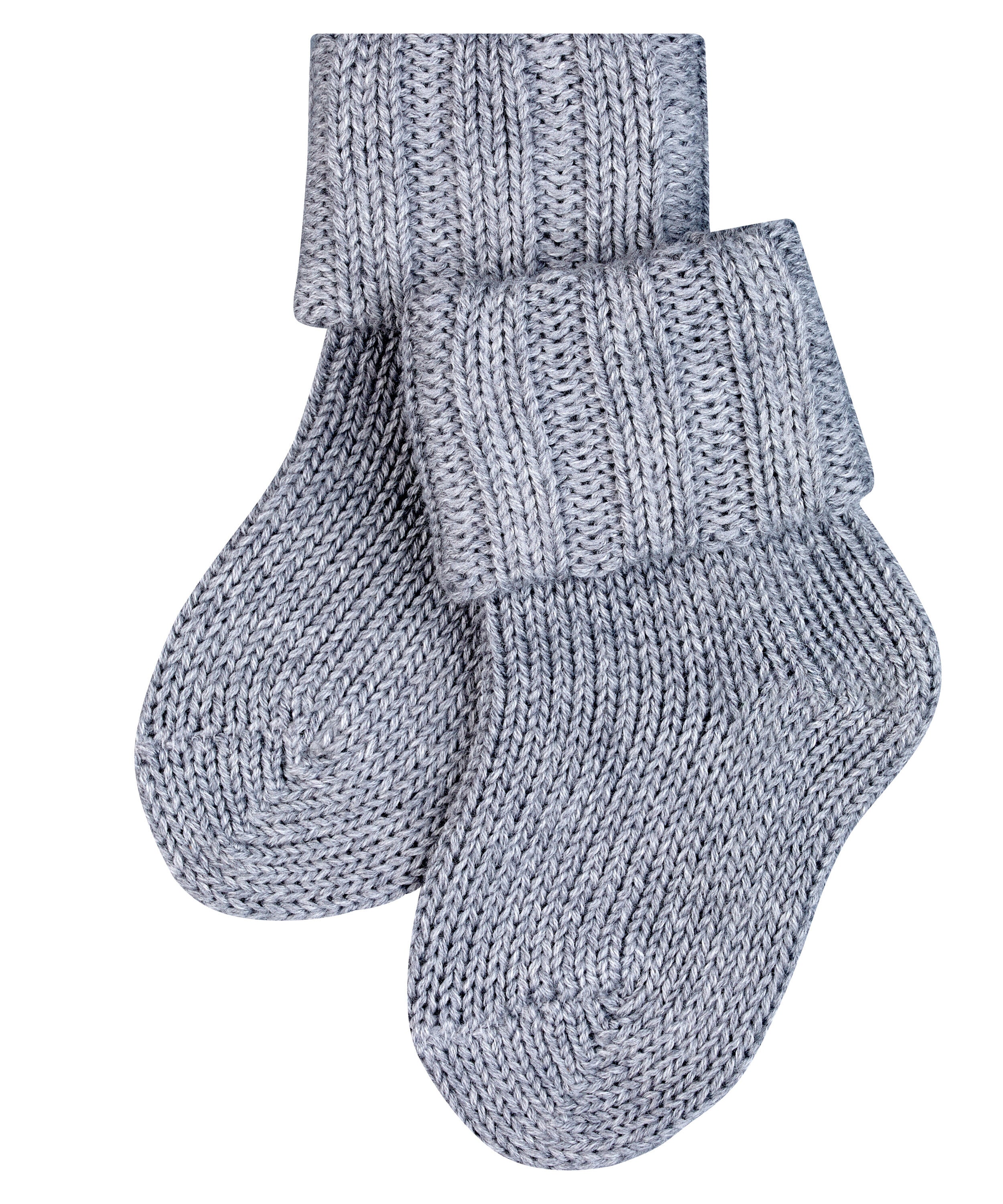 Baby Merino wool sock booties by falke #colour_light-grey-melange