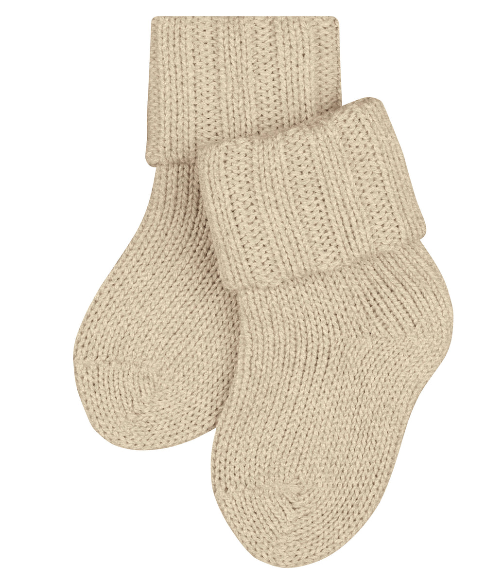 Baby Merino wool sock booties by falke #colour_sand-melange